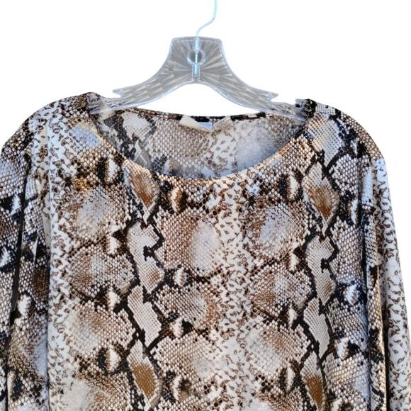 Chico's Satin Snakeskin Animal Print Swing Trapeze Mini Dress/Tunic XL chico's 3 - Picture 8 of 9
